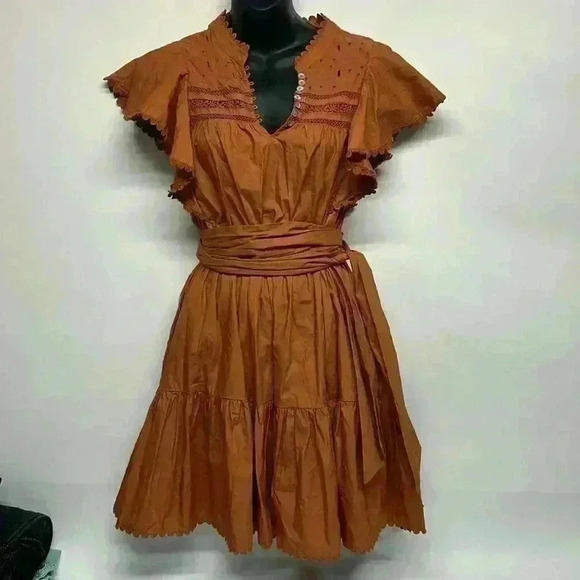 Secret mission, Valencia Bartolina dress  small, burnt orange knee length dress - Picture 2 of 14